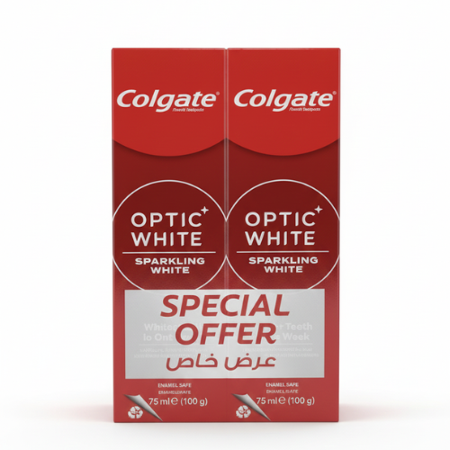 ع/ 2 حبه معجون اسنان كولجيت اوبتيك وايت