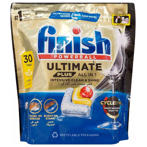 فينيش باور بول ألتميت بلس، الكل في 1، تنظيف مكثف ولمعان ماسي 30قرصاً