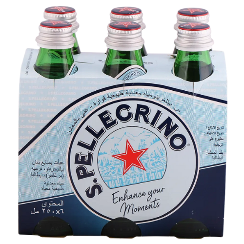 مياه معدنية طبيعية فوارة سان بيليجرينو، 6 × 250 مل