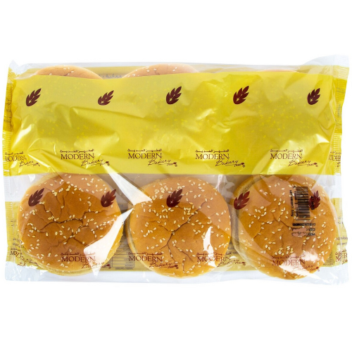 المخبز الحديث خبز برجر بالسمسم 6 قطع