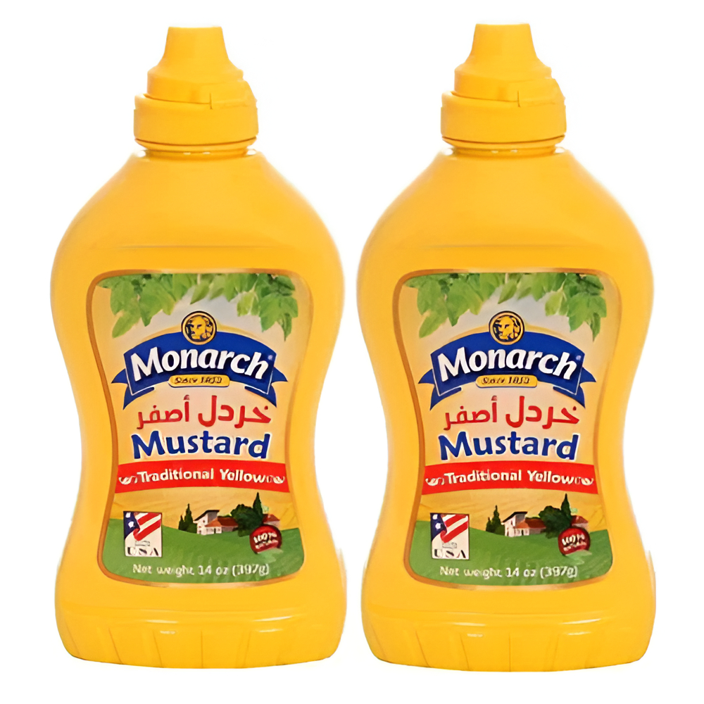صلصة خردل أصفر تقليدية من مونارك، 2 × 397 جم