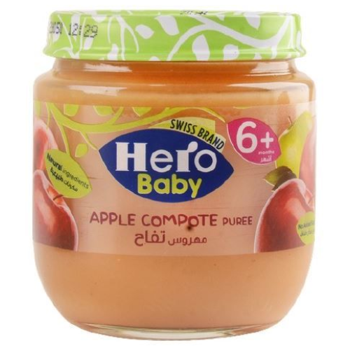 هيرو بيبي بيوريه كومبوت التفاح من ٦ أشهر ١٢٥ جم
