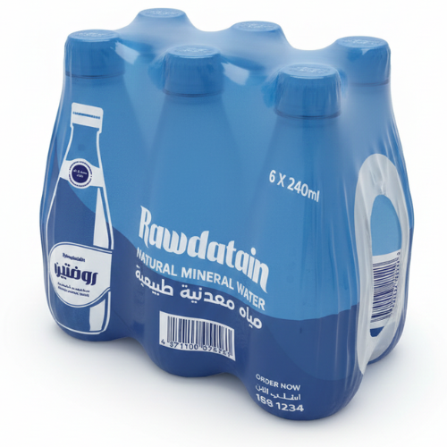 مياه معدنية عبوة زجاج  روضتين 240 مل