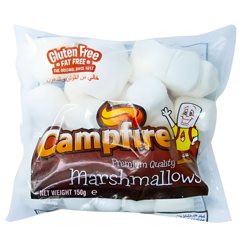 مارشمالوز بيضاء خالي جلوتين ودسم كامب فاير 150جم