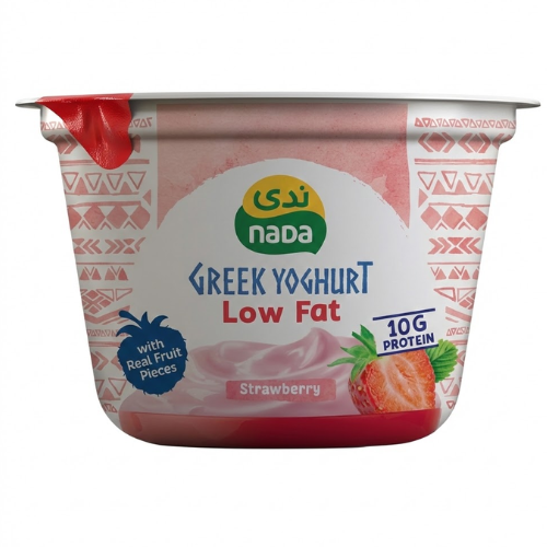 زبادي يوناني فراولة قليل الدسم 160 غ ندى