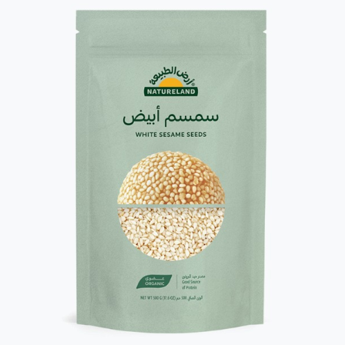 سمسم ابيض عضوي ارض الطبيعه 500جم