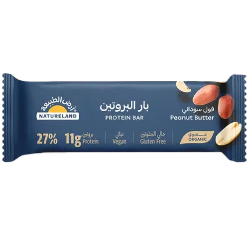 بار البروتين فول سوداني عضوي ارض الطبيعه 40جم