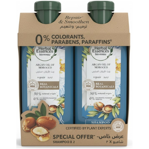 شامبو هيربال إيسنسز بزيت الأرغان المغربي عدد 2 × 400 مل