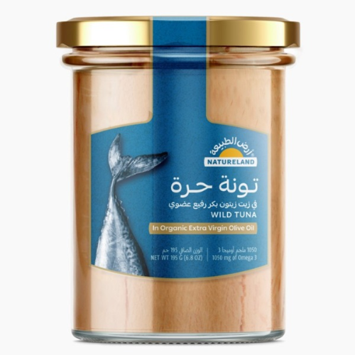 تونة حرة في زيت زيتون بكر رفيع ارض الطبيعة 195 جم