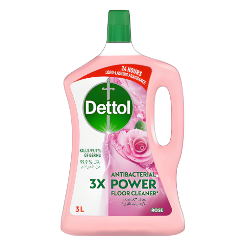 ديتول منظف الأرضيات القوي المضاد للبكتيريا برائحة الورد 3لتر