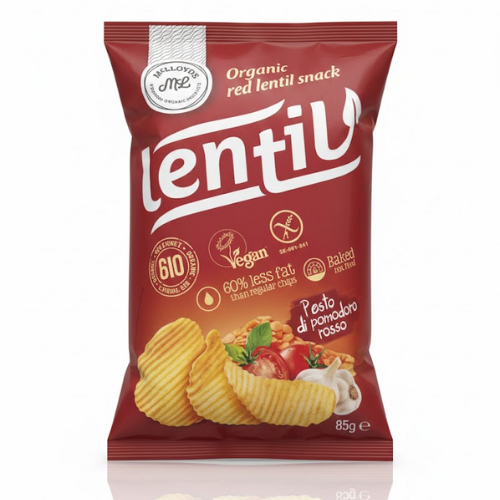 رقائق العدس الاحمر العضوي المخبوزة مع توابل البيستو ماكلويدز 85جم
