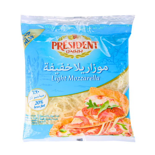 جبنة موزاريلا لايت مبشورة 400جم بريزيدنت