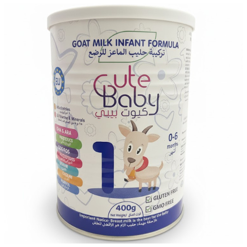 حليب أطفال "كيوت بيبي رقم 1 بتركيبة حليب الماعز، من 0-6 أشهر، 400 جم