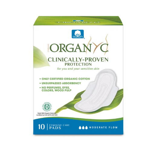 فوط صحية تدفق معتدل من القطن العضوي أورجانيك 10حبة