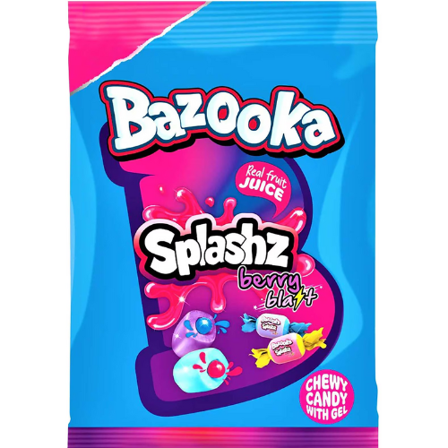 سبلاشز التوت حلوى حشوة الهلام وعصير الفواكه 120غ بازوكا