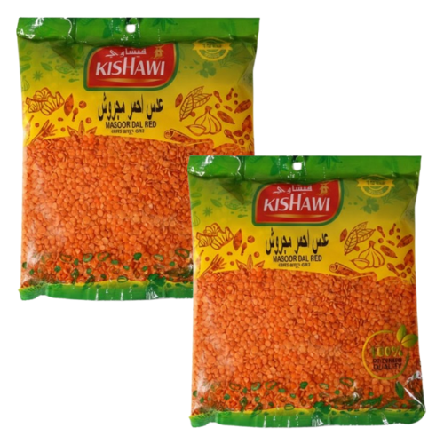 عدس أحمر مجروش من كشاوي، 2 × 750 جم