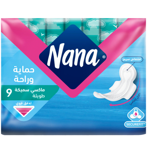 فوط نسائية نانا ماكسي سوبر اجنحة  10 حبة