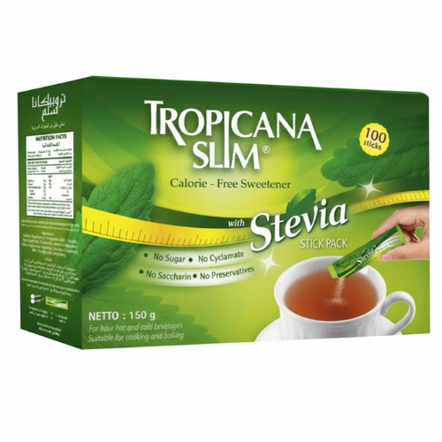 محلى زيرو كالوري مع استيفيا 150 جم تروبيكانا