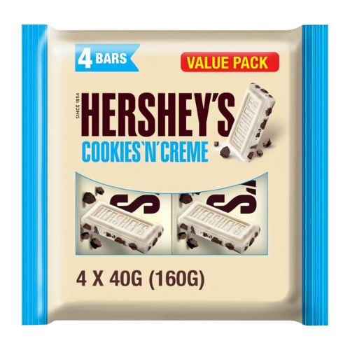 هيرشي شوكولاتة بيضاء كوكيز و كريمة 4 × 40 جم