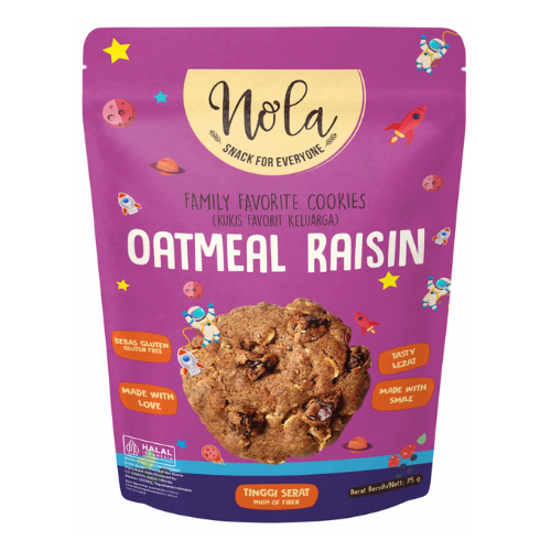 كوكيز اوت ميل وزبيب خالي جلوتين نولا 75 جم