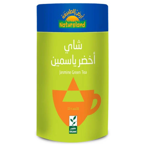 شاي أخضر ياسمين 30 جم عضوي ارض الطبيعة