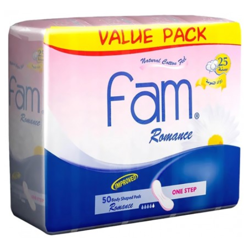 فوط صحية فام رومانسي بتصميم شكل الجسم مع أجنحة، عطر الزهور، 50 فوطة