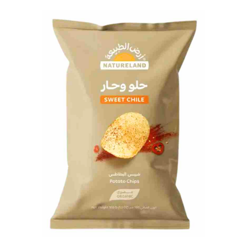 شيبس بطاطس حلو وحار عضوي ارض الطبيعة 100 جم