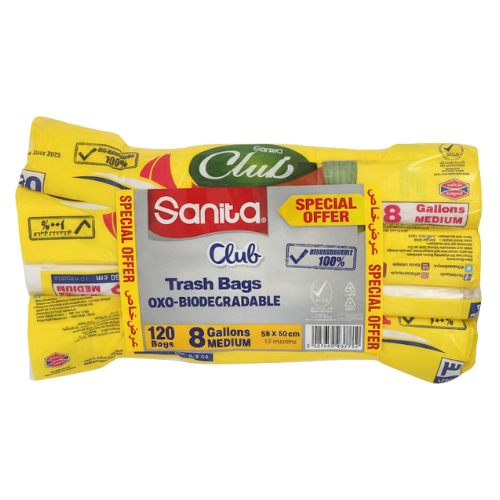 اكياس قمامة سانيتا كلوب 4 × 8 جالون