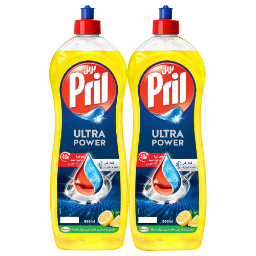سائل غسيل الأطباق بريل ألترا باور بالليمون وتركيبة للفعالية الباردة، 2 × 950 مل