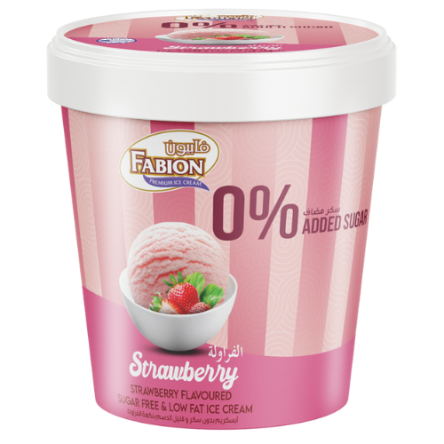 فايبون ايس كريم فراولة بدون سكر قليل الدسم 500 مل