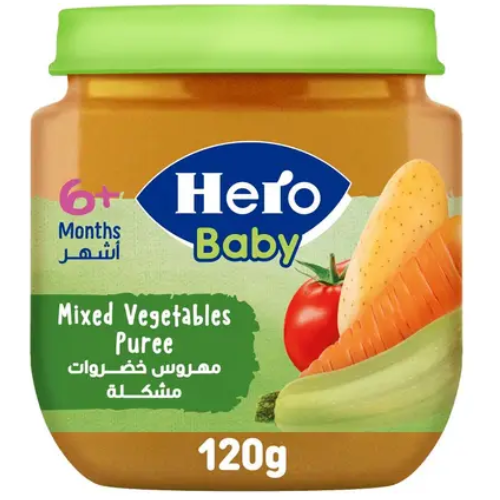 هيرو بيبي بيوريه خضروات مشكلة من ٦ أشهر ١٢٠ جم
