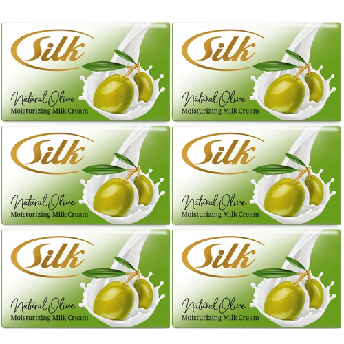صابون سيلك بزيت الزيتون الطبيعي وكريم الحليب المرطب6*120جم