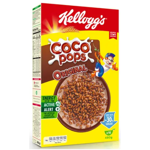 رقائق إفطار كوكو بوبس 30% سكر أقل 480 غ كيلوقز $