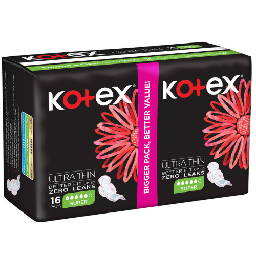 فوط صحية كوتكس رقيقة جداً حجم سوبر بالأجنحة 16 قطعة