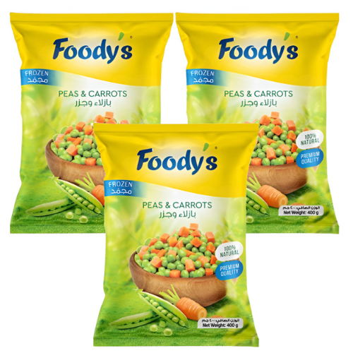 فوديز بازلاء وجزر مجمدة 3 × 400 جرام