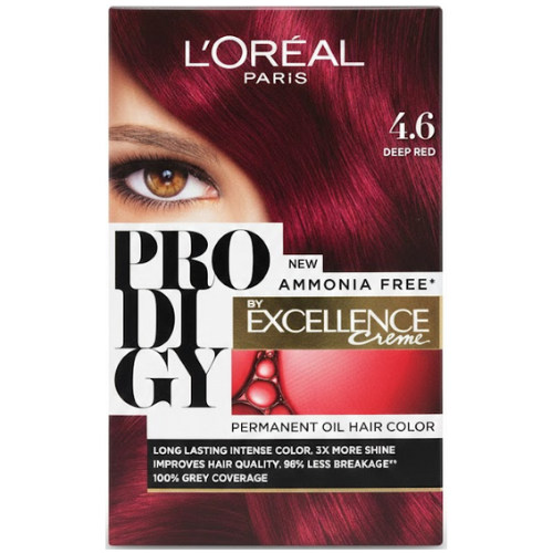لوريال باريس بروديجي، صبغة شعر دائمة رقم 4.6، أحمر عميق