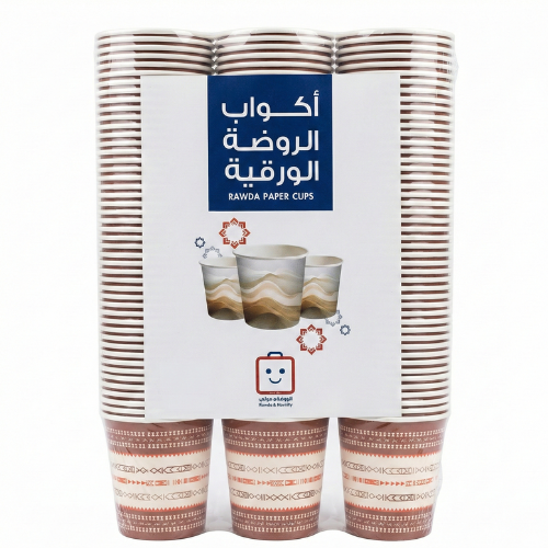 اكواب ورقية 7 اونص بيد 150 حبة  الروضة