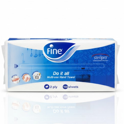 فاين مناشف معقمة متشابكة من طبقتين 150 قطعة