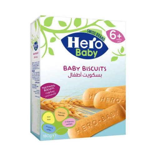 هيرو بيبي بسكويت التسنين للأطفال من 6 شهور فما فوق 180 جرام