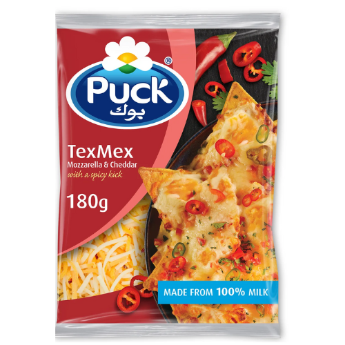 جبنة تكس ماكس موزاريلا وشيدر حارة 180غ بوك