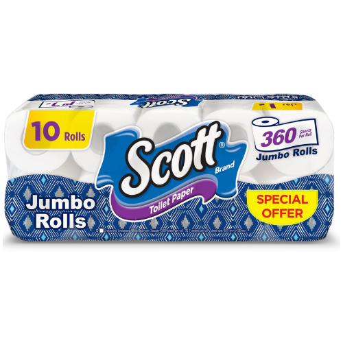 ورق حمام سكوت سكوت لفات كبيرة 360 منديل، 10 حبات