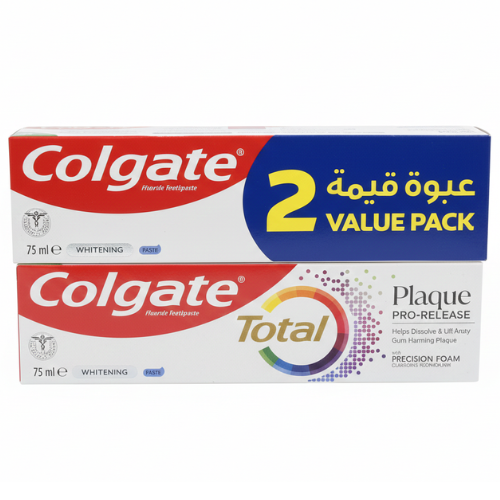 ع/ 2 حبة كولجت معجون توتال بلاك 75 مل