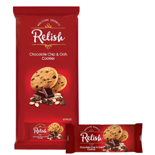 بسكويت ريليش نبيل كوكيز بقطع الشوكولاتة والشوفان 12 × 42 جم