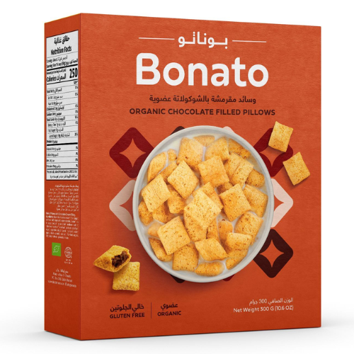 وسائد مقرمشة شكولاته عضوية  بوناتو 300 جم