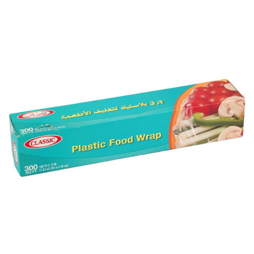 بلاستك للتغليف شفاف كلاسيك 300 قدم, 93م × 30سم