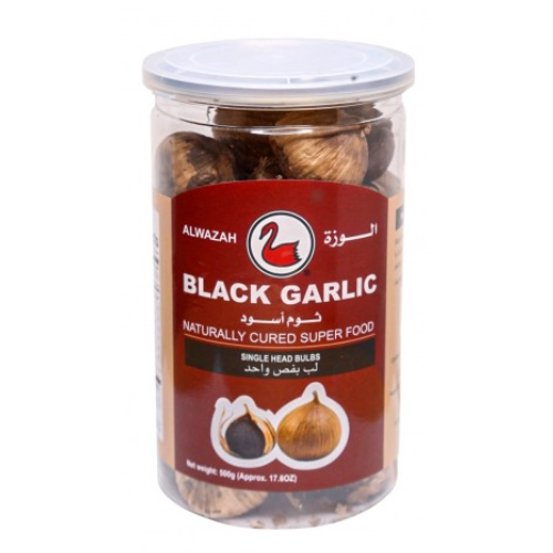 ثوم أسود محفوظ عبوة بلاستيك الوزة 500جم