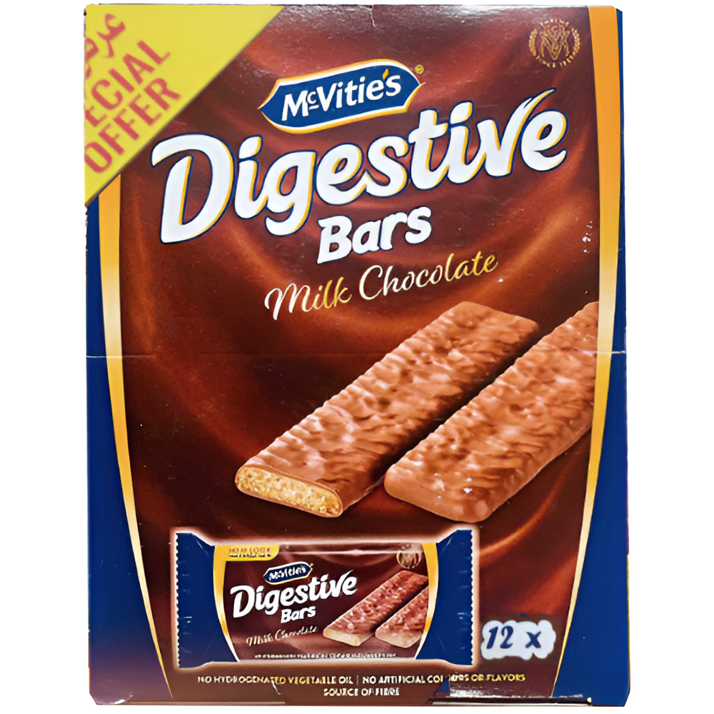 أصابع دايجستف مغطاة بشوكولاتة الحليب من ماكفيتيز، 12 × 30 جم