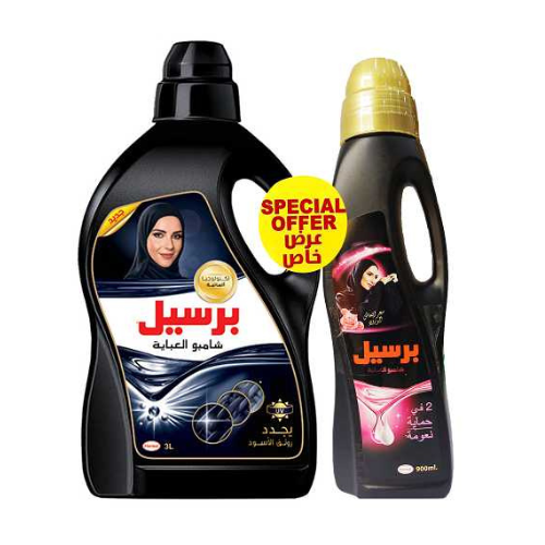 برسيل شامبو عباية 3 لتر + انتعاش الورد 900 مل