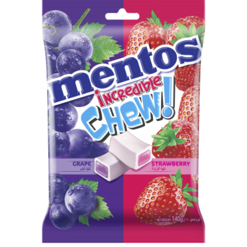 علك منتوس الكرديل فراولة وعنب 140 جم