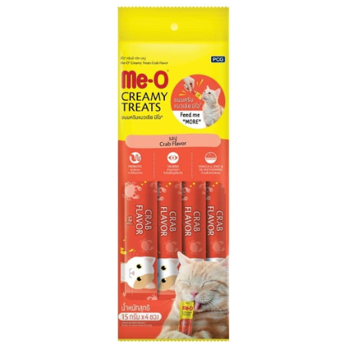 مي-أو مكافآت كريمية للقطط بنكهة السلطعون 4×15 جرام